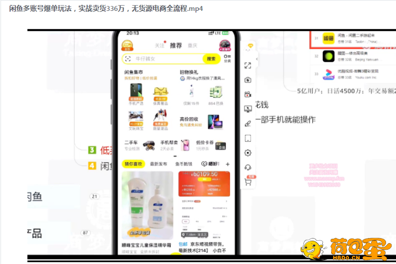 《闲鱼多账号爆单玩法》无货源电商全流程 超简单的0门槛变现项目[mp4]