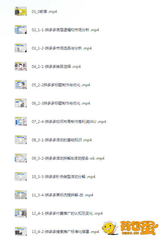 《拼多多新时代爆款打造特训营》全维度讲解拼多多运营逻辑[mp4]
